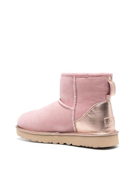Ugg Pink Classic Mini Suede Ankle Boots