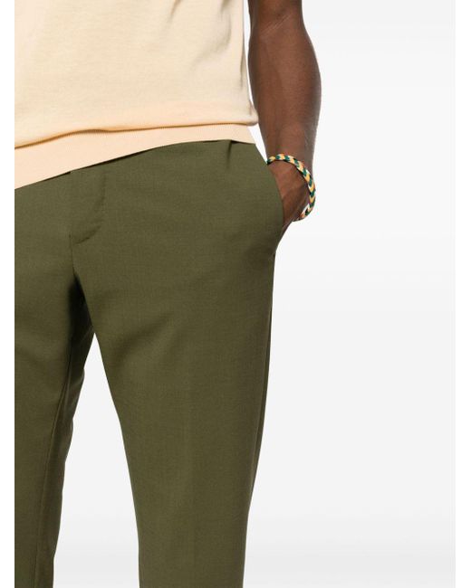 PT Torino Green Tapered-leg Tailored Trousers for men