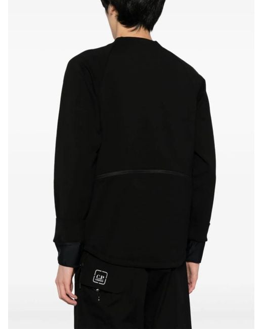 C P Company Black Metropolis Series Stretch Fleece Pocket Sweatshirt for men