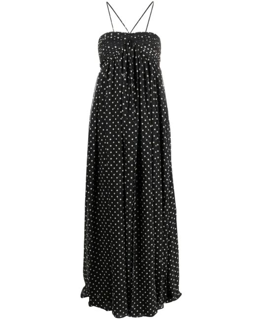 ROTATE BIRGER CHRISTENSEN Black Polka Dot-print Maxi Dress