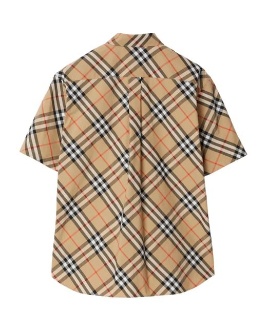 Burberry Natural Camicia In Cotone Check for men