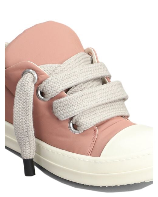 Lido jumbo lace puffer low sneakers di Rick Owens in Pink