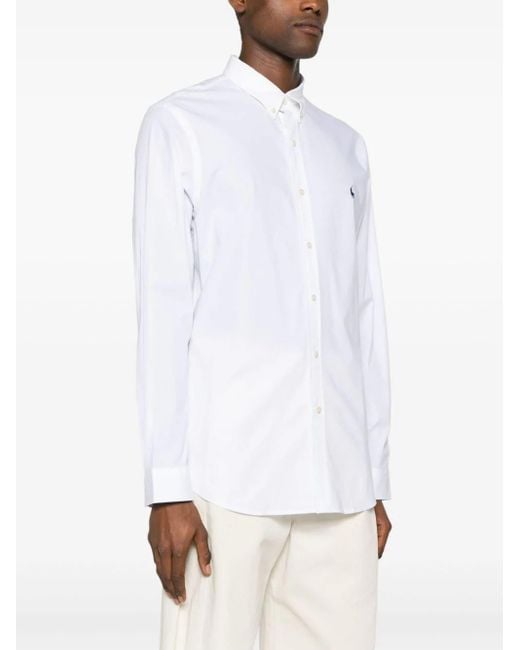 Polo Ralph Lauren White Camicia Oxford Slim-fit for men