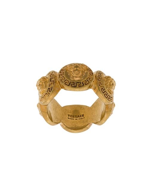 Versace Metallic `Medusa` Ring