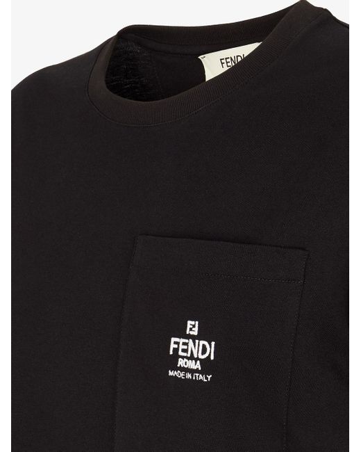 Fendi Black Roma Pocket T-shirt