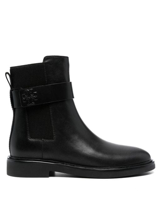 Tory Burch Black Double T 30mm Ankle Boots