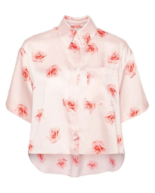 Camicia crop con stampa di KENZO in Pink