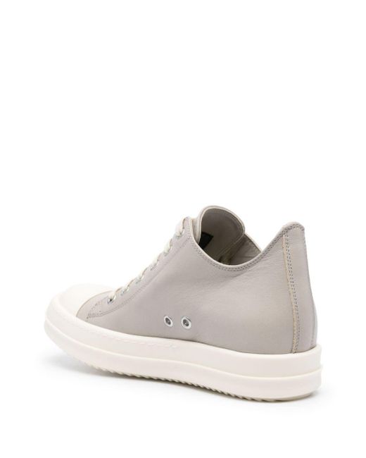 Rick Owens White Leather Low-top Sneakers
