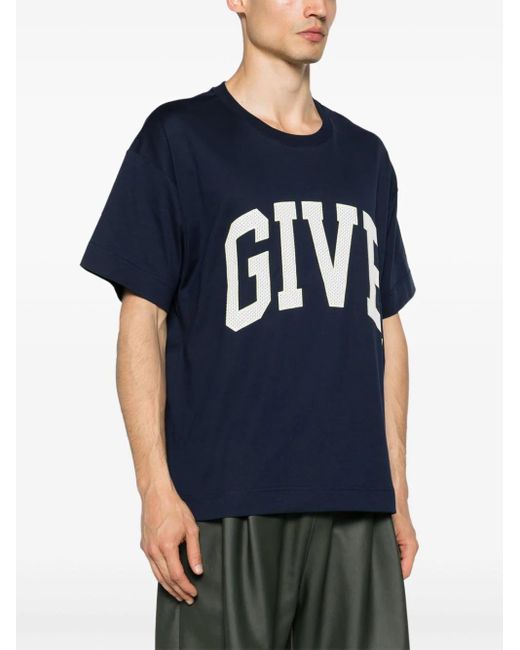 T-shirt college dalla vestibilità boxy in cotone di Givenchy in Blue da Uomo