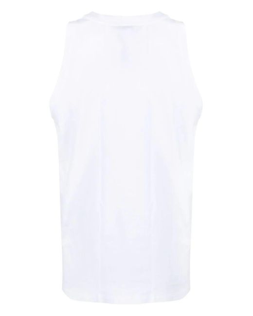 Dolce & Gabbana White Logo-embroidery Tank Top for men