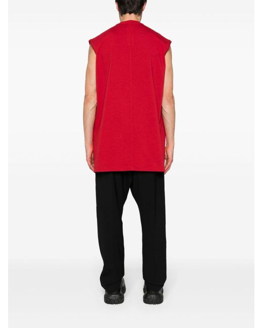 Rick Owens Red Tarp T In Cotone Classico Rosso Cardinal for men