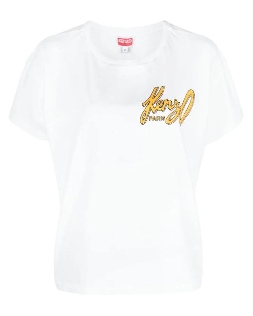 T-shirt con logo di KENZO in White