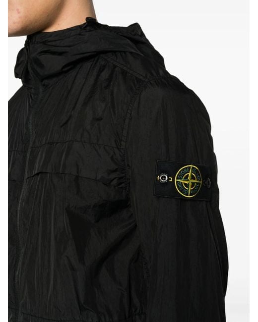 Stone Island Black Compass-badge Lightweight Jacket for men
