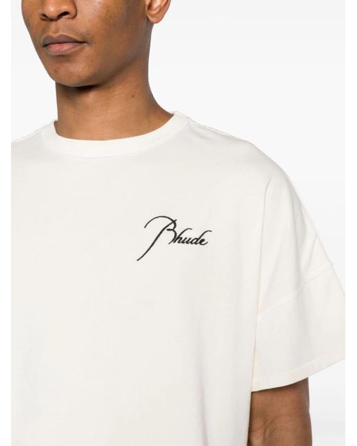 Rhude White T-shirt Reverse for men
