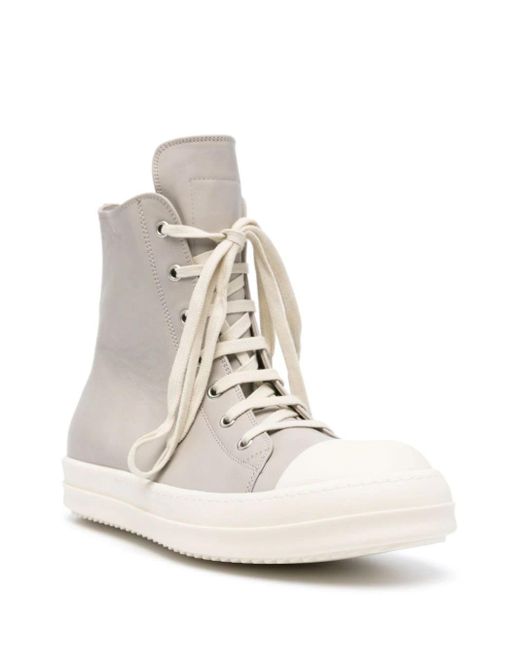 Rick Owens Natural High-top Leather Sneakers for men