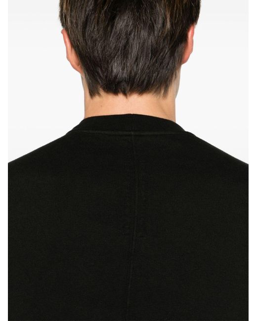 Rick Owens Black Panelled Organic-cotton Sweatshirt for men