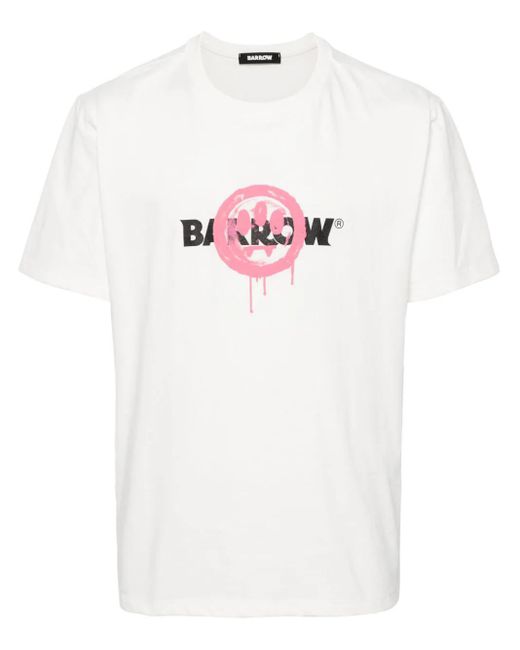 Barrow White T-shirt Con Stampa for men