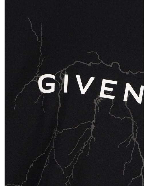 Givenchy Black T-shirt Con Motivo Riflettente for men