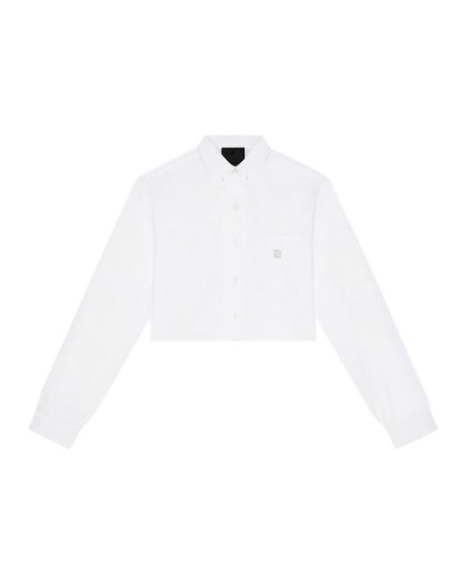 Givenchy White Cropped Shirt In Poplin