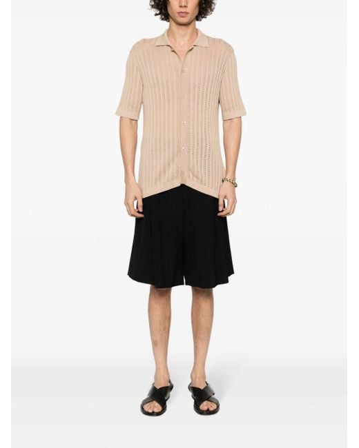Tagliatore Natural Pointelle-Knit Cotton Shirt for men