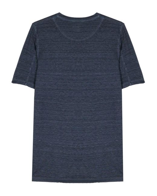 T-shirt girocollo di 120% Lino in Blue da Uomo