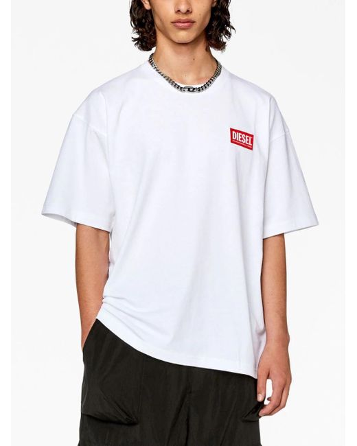 T-Shirt Con Stampa di DIESEL in White da Uomo