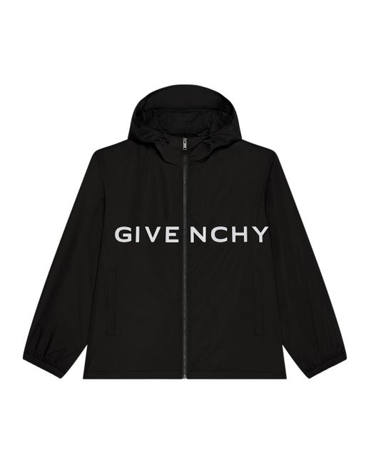 Givenchy Black Windbreaker In Technical Fabric for men