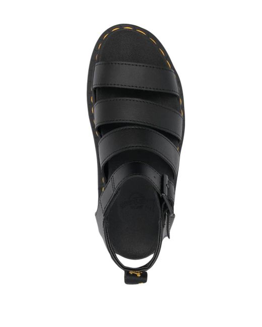 Dr. Martens Black Buckled 70mm Flatform Sandals