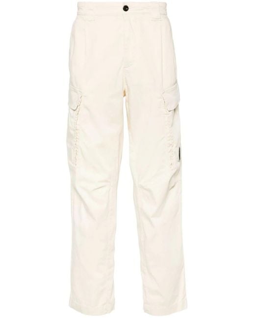 C P Company White Stretch-cotton Tapered Cargo Trousers for men