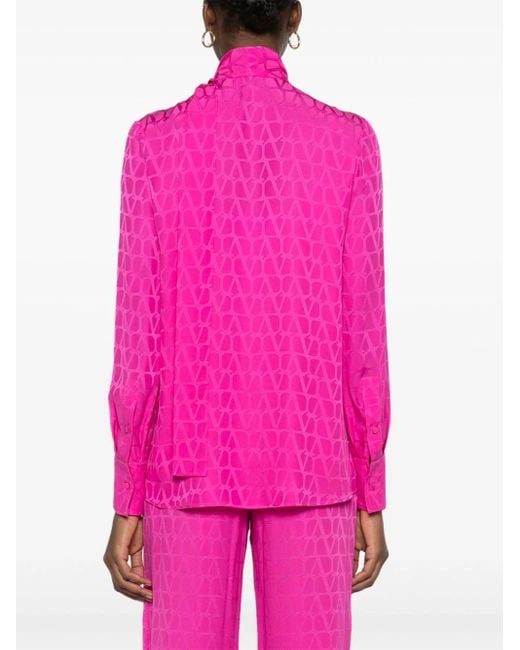 Camicia VLOGO jacquard di Valentino Garavani in Pink
