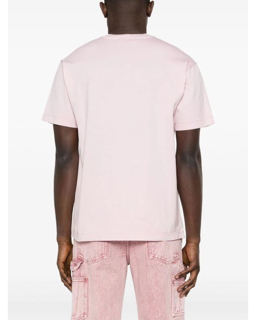 T-shirt con logo di Stone Island in Pink da Uomo