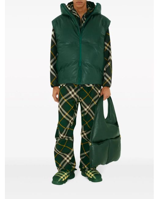 Burberry Green Check Hooded Jacket for men