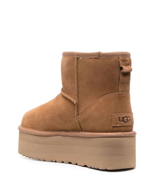 UGG Classic Mini Platform Suede Classic Boots in Brown | Lyst UK