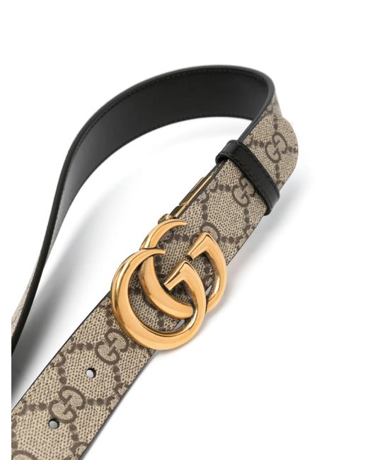 Gucci Natural Cintura Reversibile gg Marmont