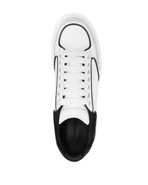 Alexander McQueen White Oversized Panelled Leather Sneakers