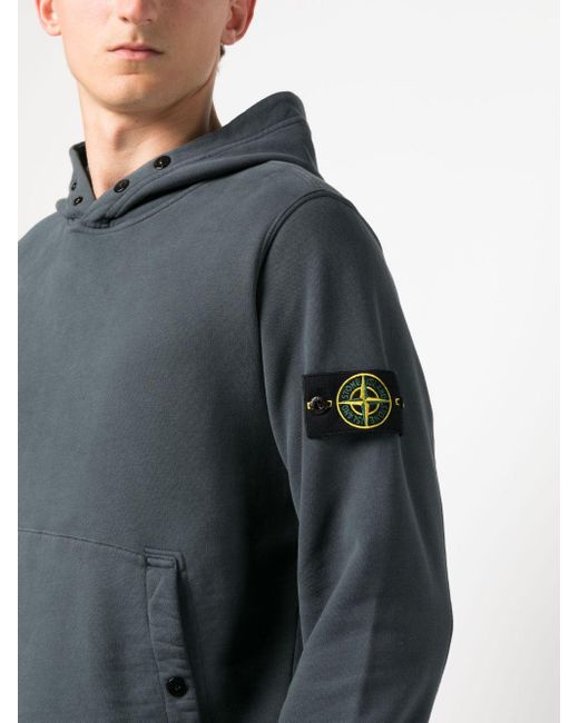 Stone Island Compass patch Cotton Hoodie in Grey for Men Lyst UK
