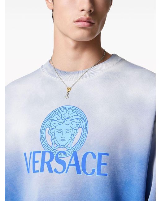 Felpa con logo medusa di Versace in Blue da Uomo