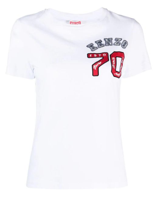 T-shirt ricamata academy di KENZO in White