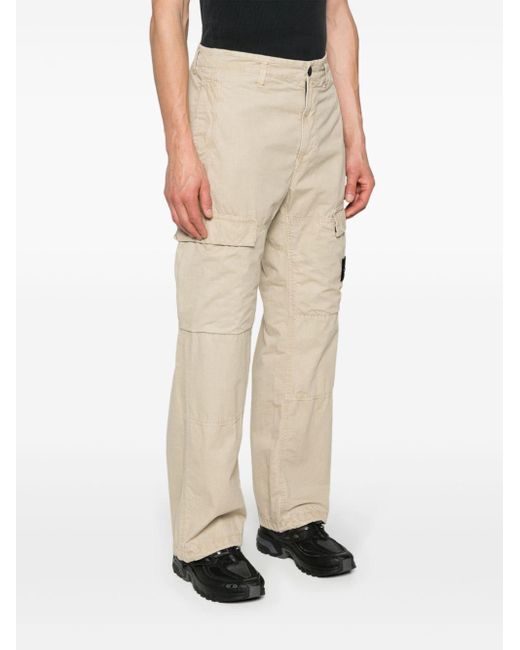 Stone Island Natural Compass-badge Straight Trousers for men