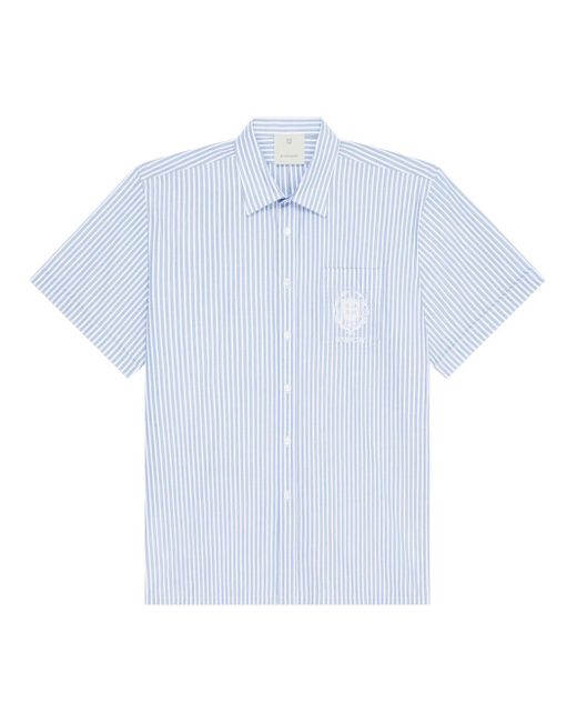 Givenchy Blue Camicia A Righe Crest for men