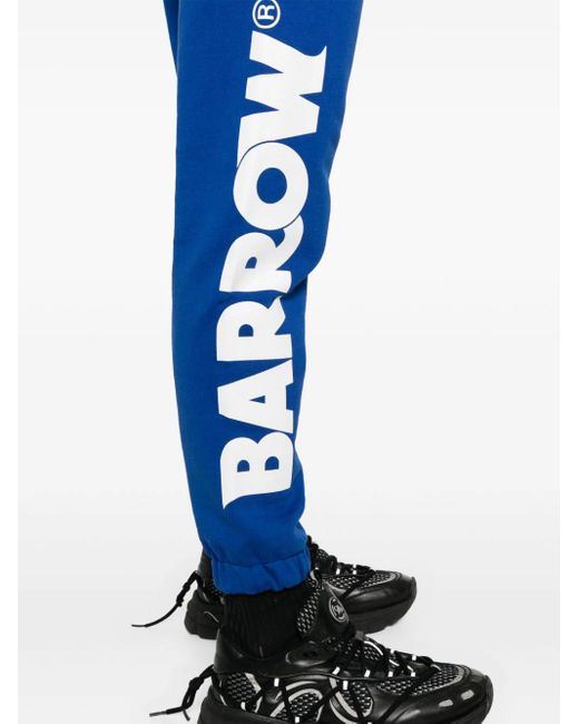 Barrow Blue Pantaloni Sportivi In Cotone Con Stampa Logo for men