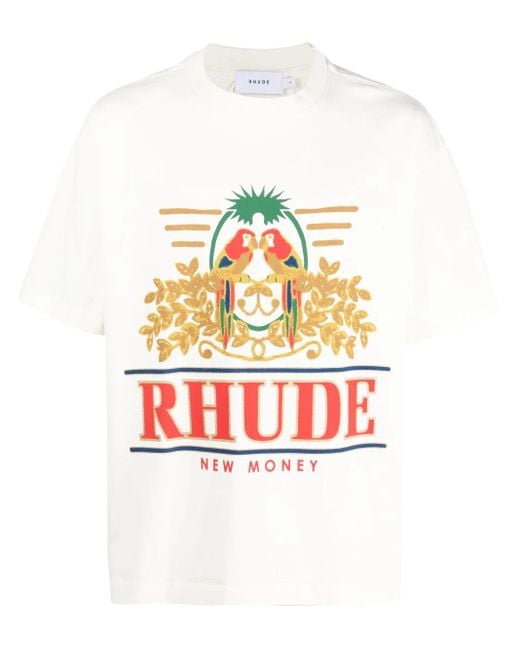Rhude Parakeet New Money Printed T-shirt In White for men