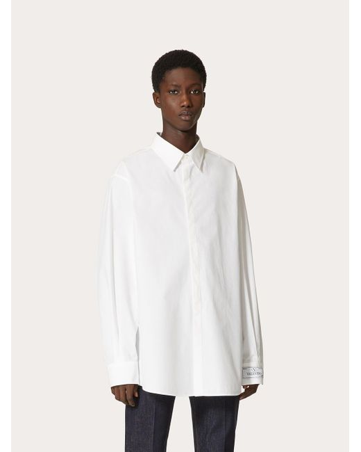 Valentino Garavani White Camicia Con Etichetta Sartoriale Maison for men
