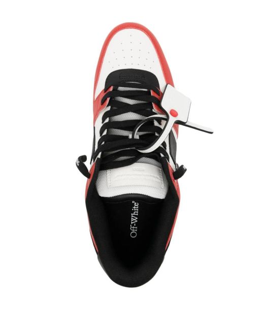 Off-White c/o Virgil Abloh Red Men Out Of Office Calf Leather Sneakers for men