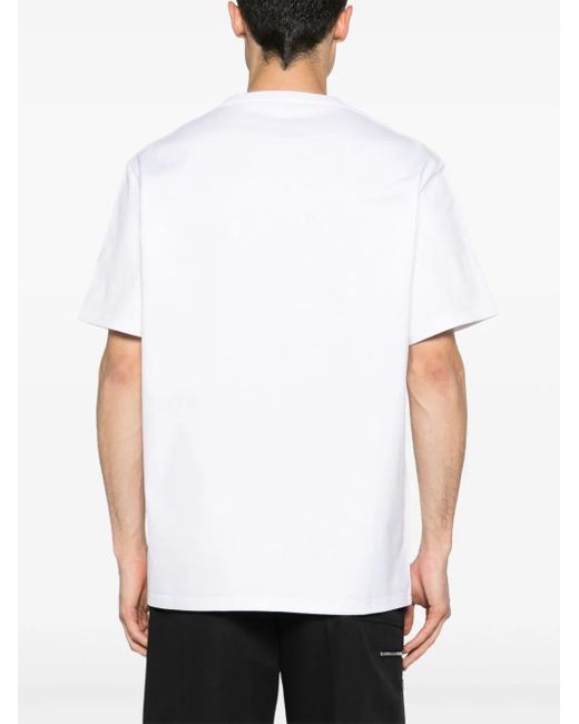 Alexander McQueen White Cotton T-shirt With Front Graphic Print for men