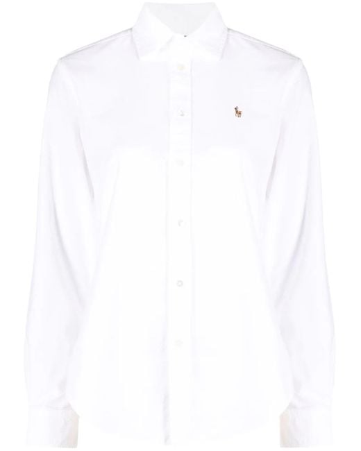 Polo Ralph Lauren White Camicia Oxford Classic-fit