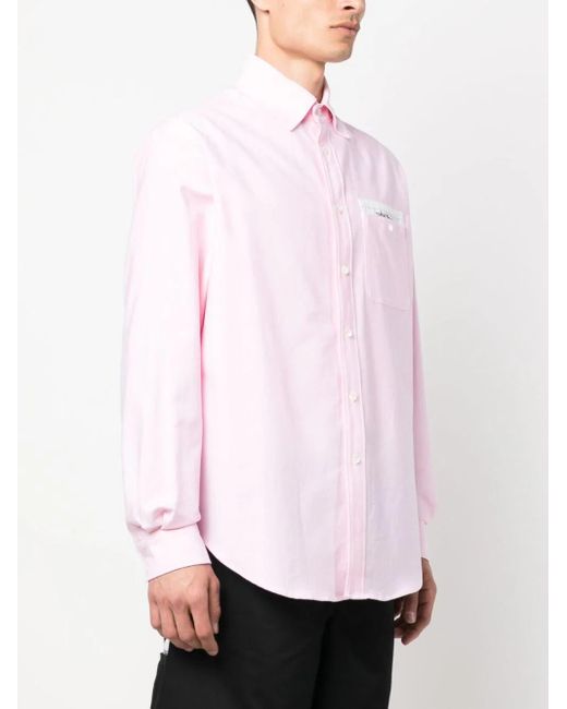 Palm Angels Pink Camicia Sartoriale A Maniche Lunghe for men
