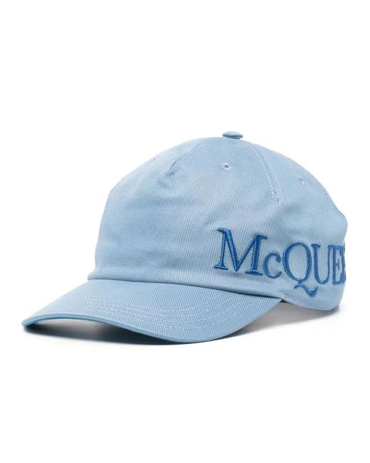 Alexander McQueen Blue Embroidered-logo Baseball Cap for men