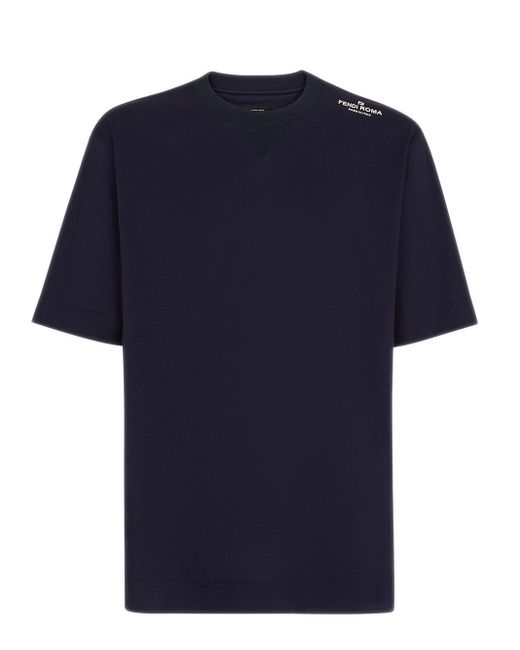 Fendi Blue T-shirt Roma for men