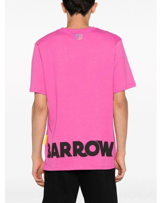 T-shirt con stampa smiley di Barrow in Pink da Uomo